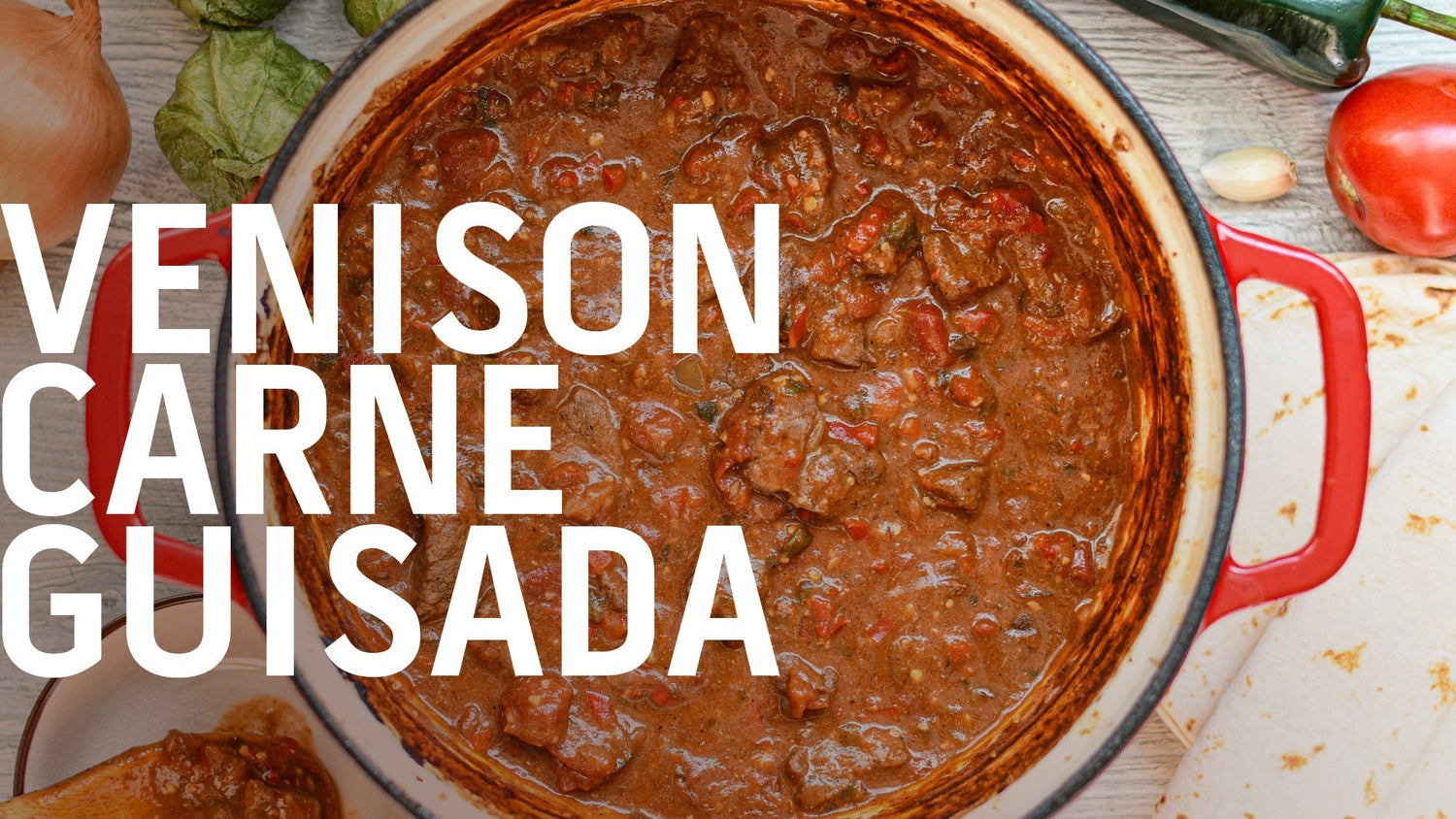 A bowl of venison carne guisada, a hearty Mexican-style stew