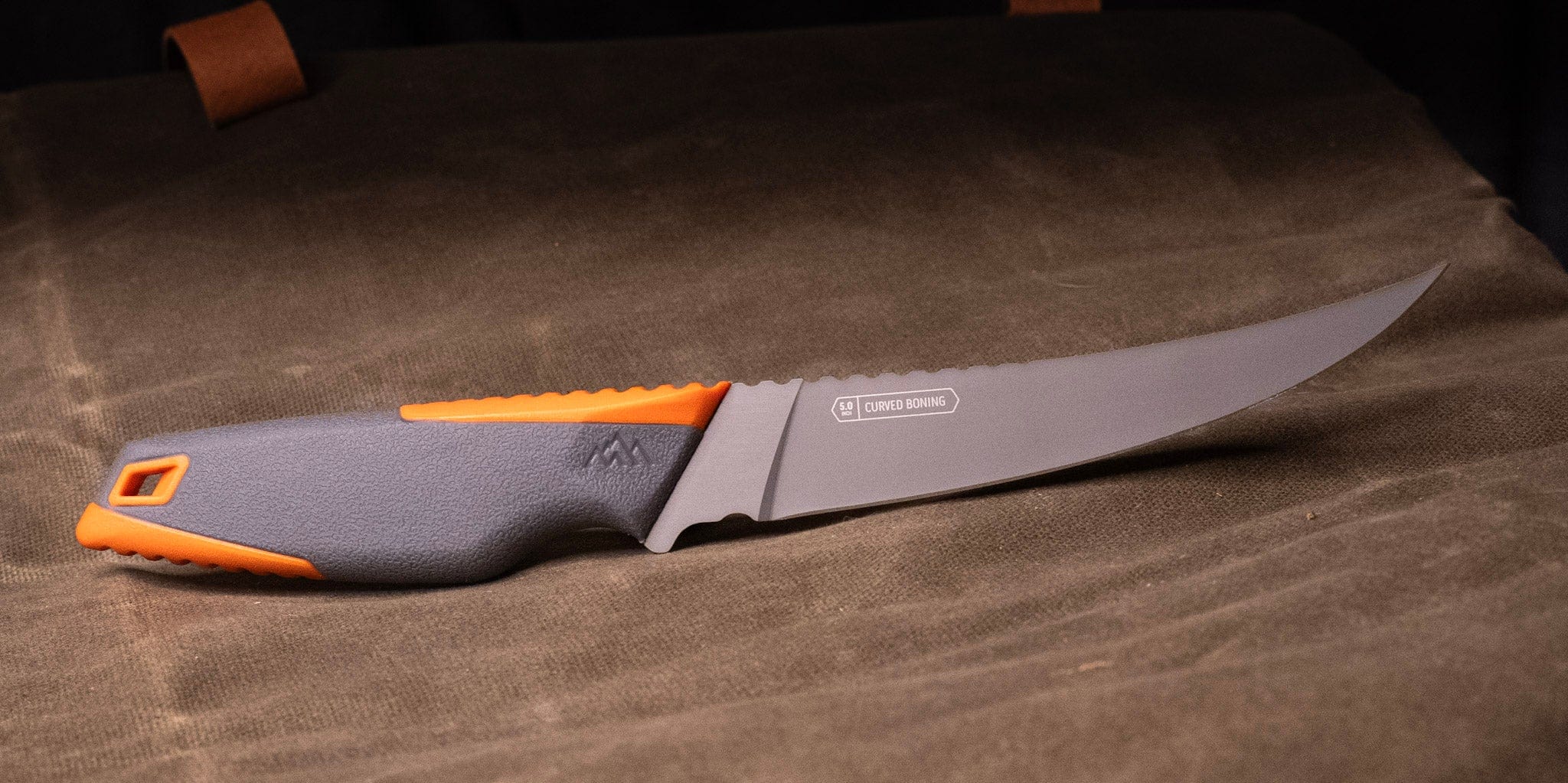 A close-up of the non-slip handle on a Vantex knife