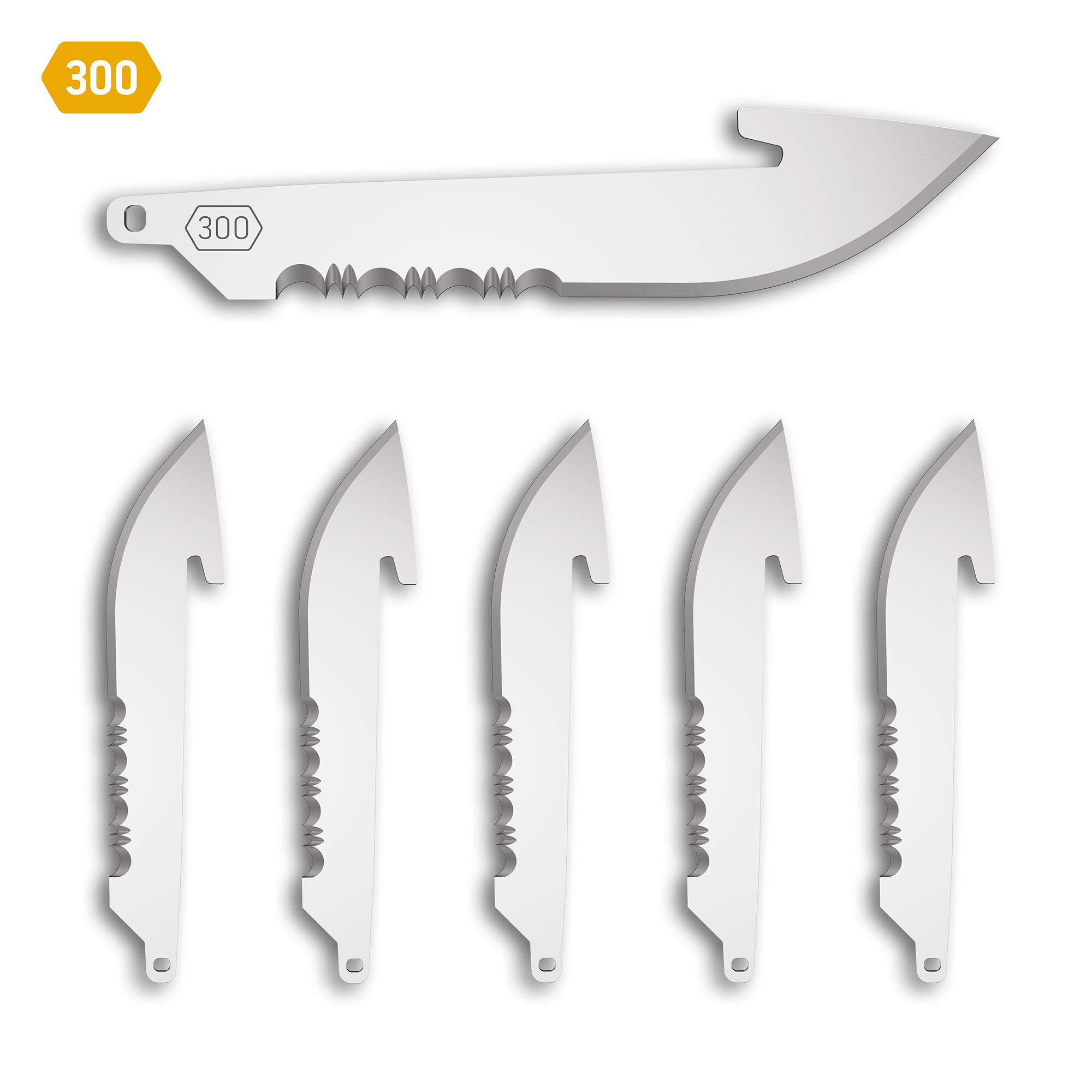 3.0" 50% SERRATED DROP POINT BLADES | 6-PACK-1-Outdoor Edge