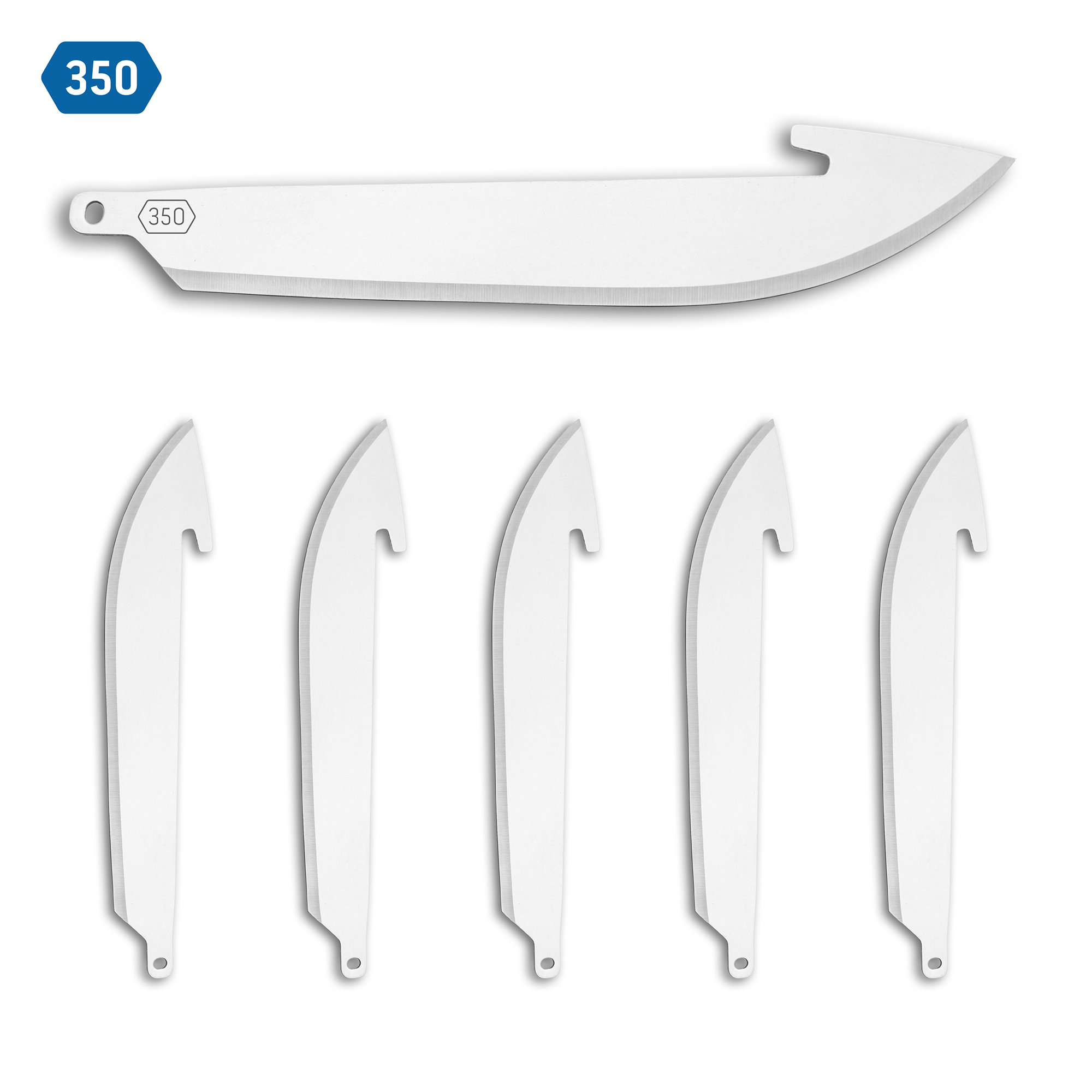 350 (3.5) Drop-Point Replacement Blades 6-Pack -Stainless