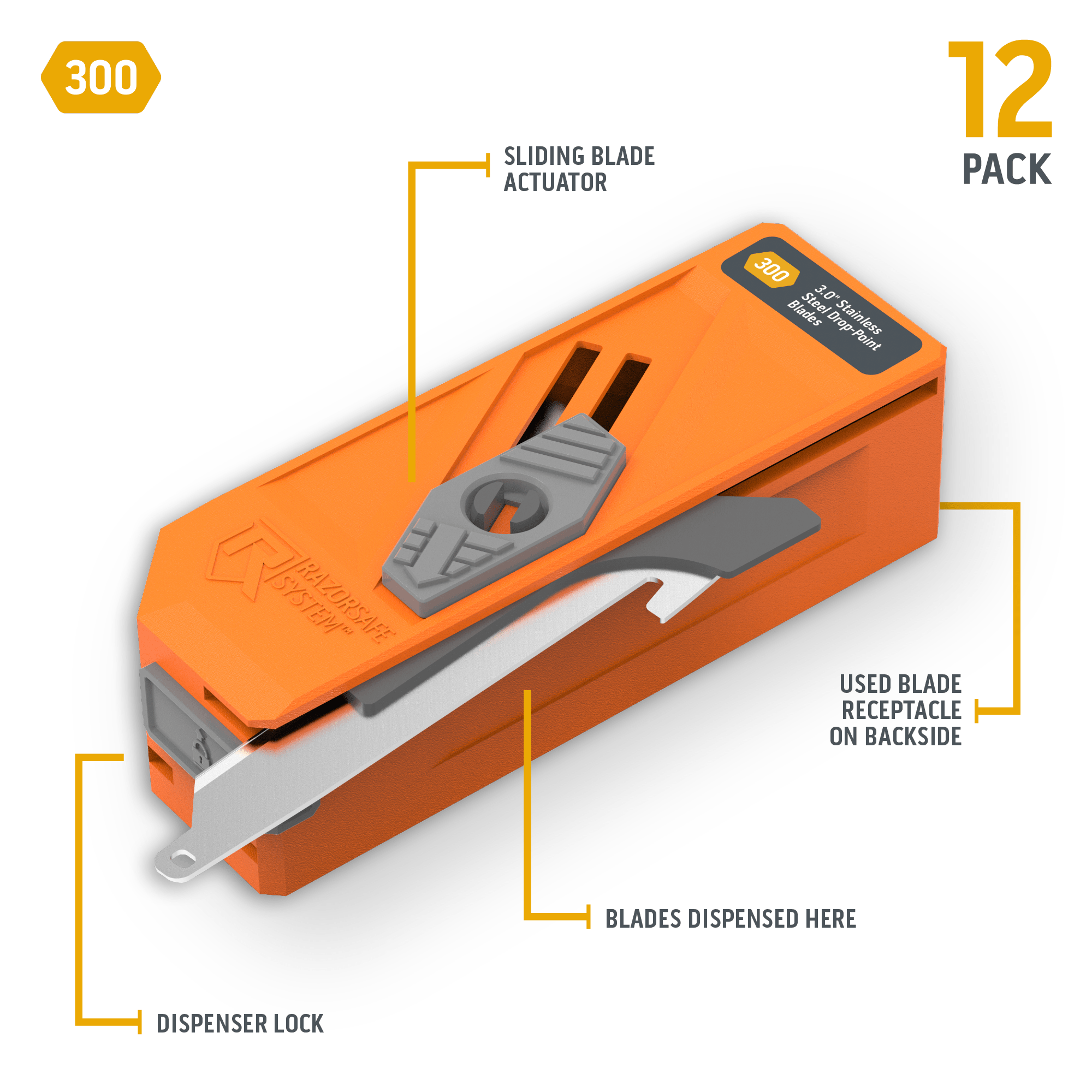 3.0" DROP POINT BLADE DISPENSER | 12 BLADES-2-Outdoor Edge