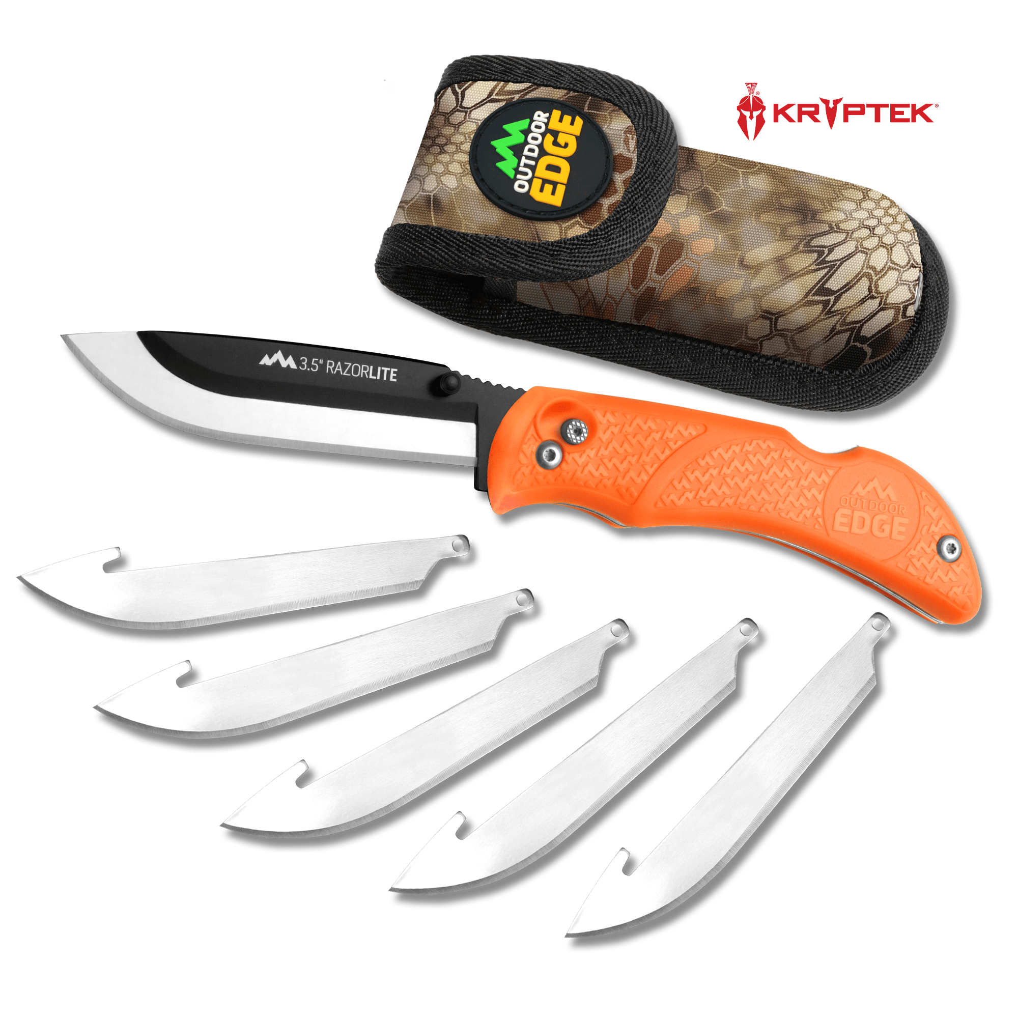  OUTDOOR EDGE 3.5 RazorLite EDC Knife. Pocket Knife with  Replaceable Blades and Clip. The Perfect Hunting Knife for Skinning Deer.  Blue with 6 Blades : Sports & Outdoors