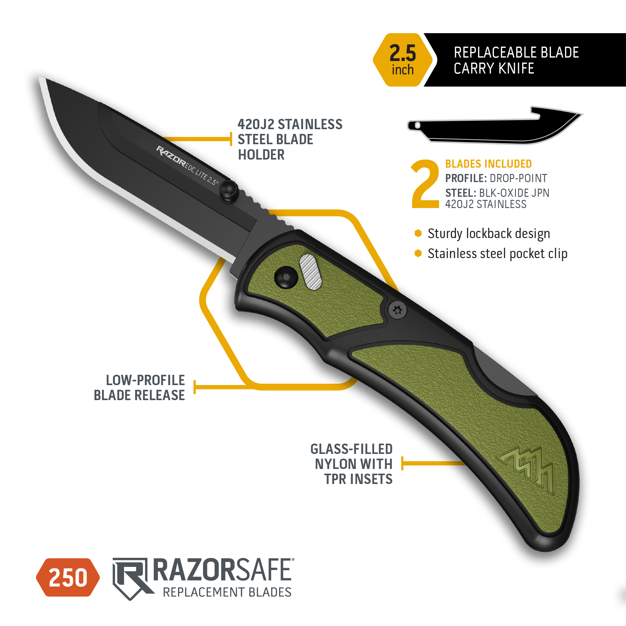 2.5" RazorEDC Lite-4-Orange-Outdoor Edge