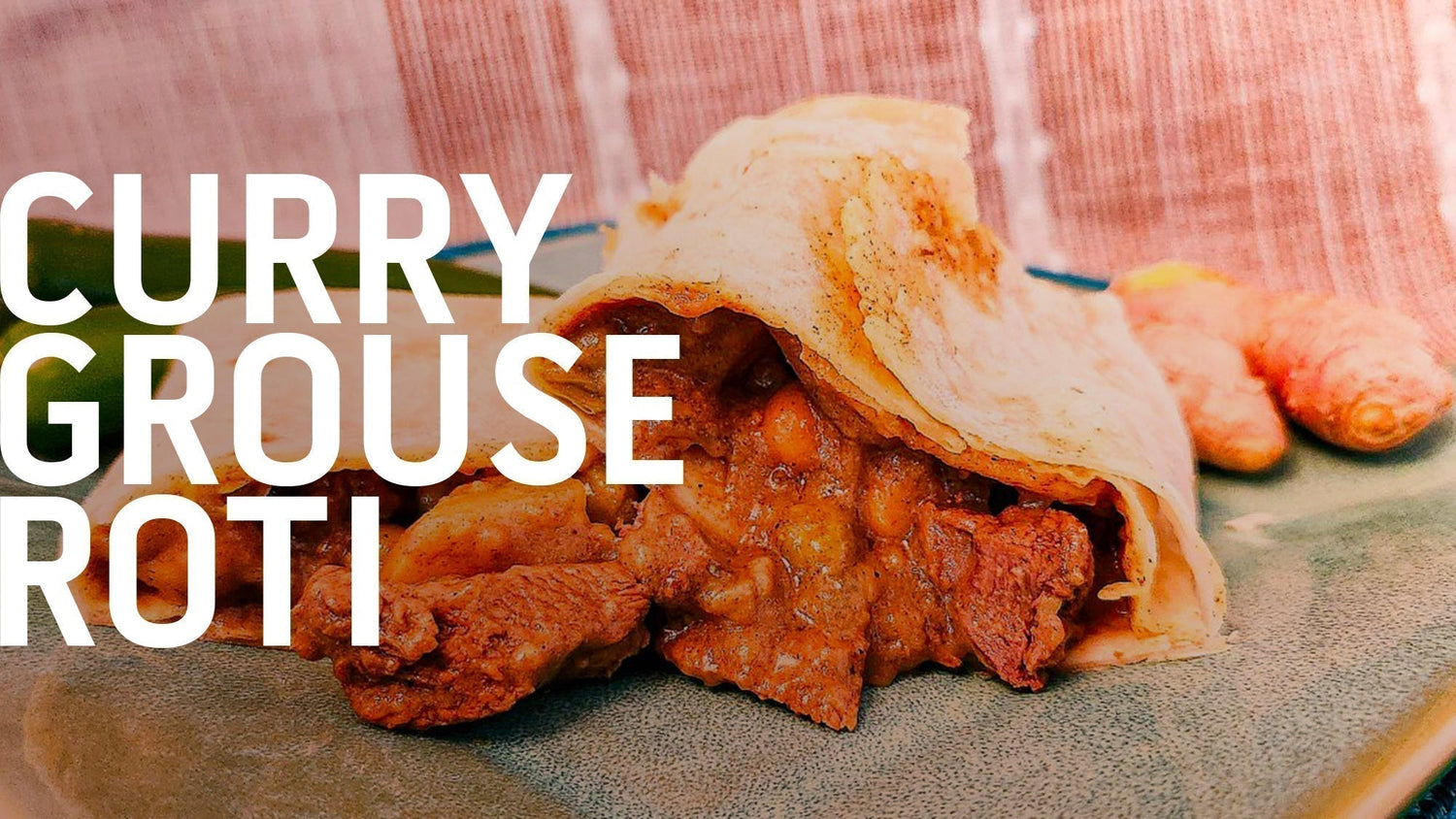 A plate of curry grouse roti, an Indian-inspired wild game dish