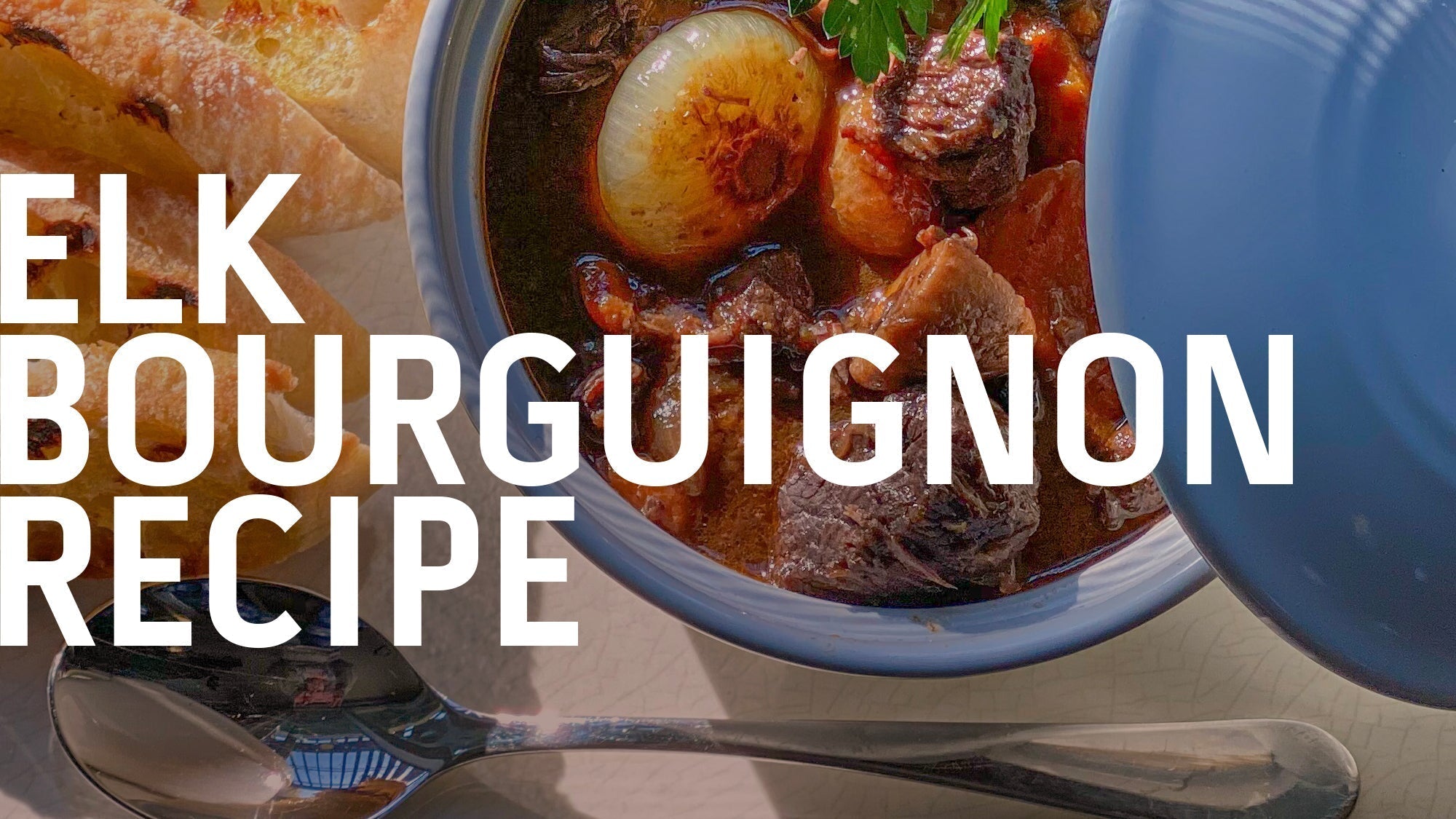 A rich and hearty bowl of Elk Bourguignon, a classic French stew made with wild gam