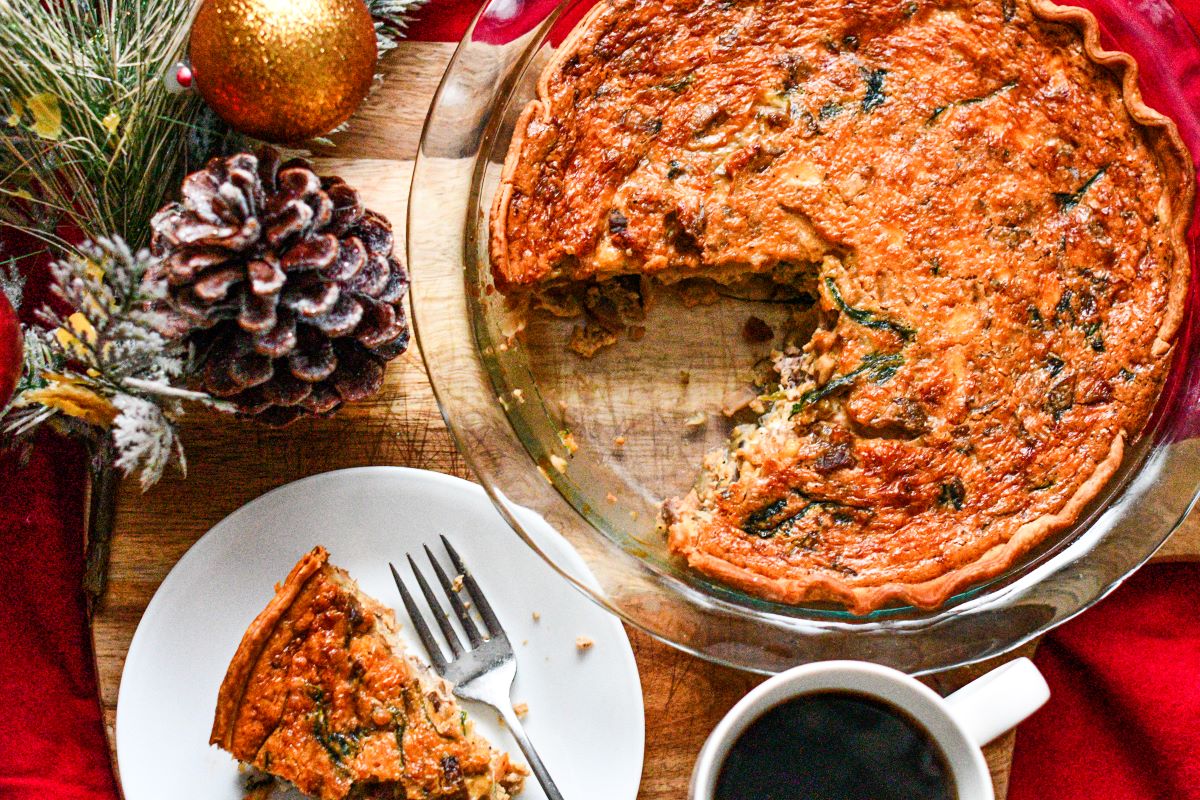 Venison Steak and Mushroom Quiche for Christmas