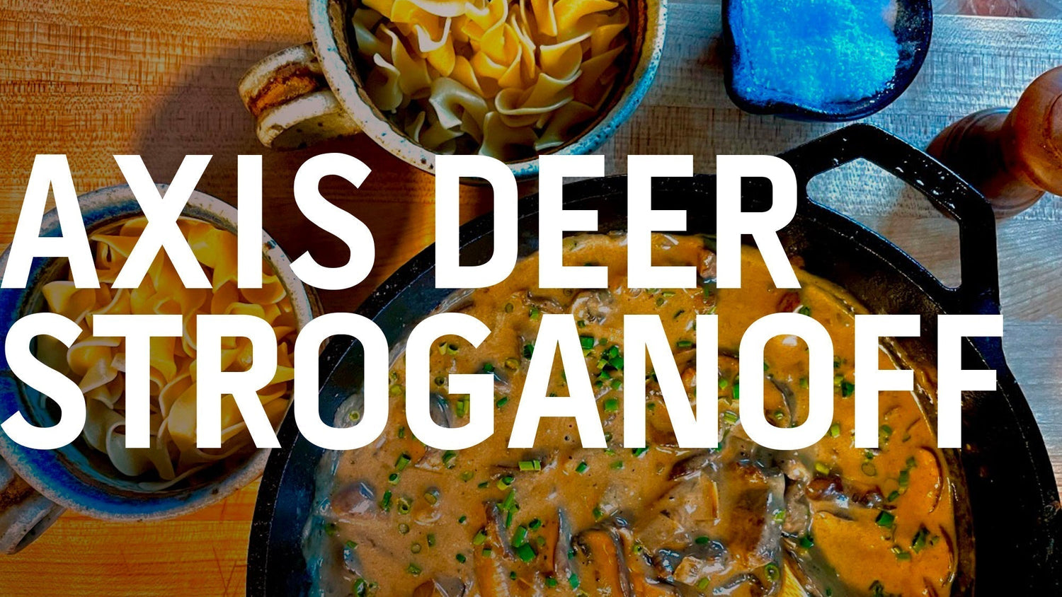 A recipe banner for "Axis Deer Stroganoff