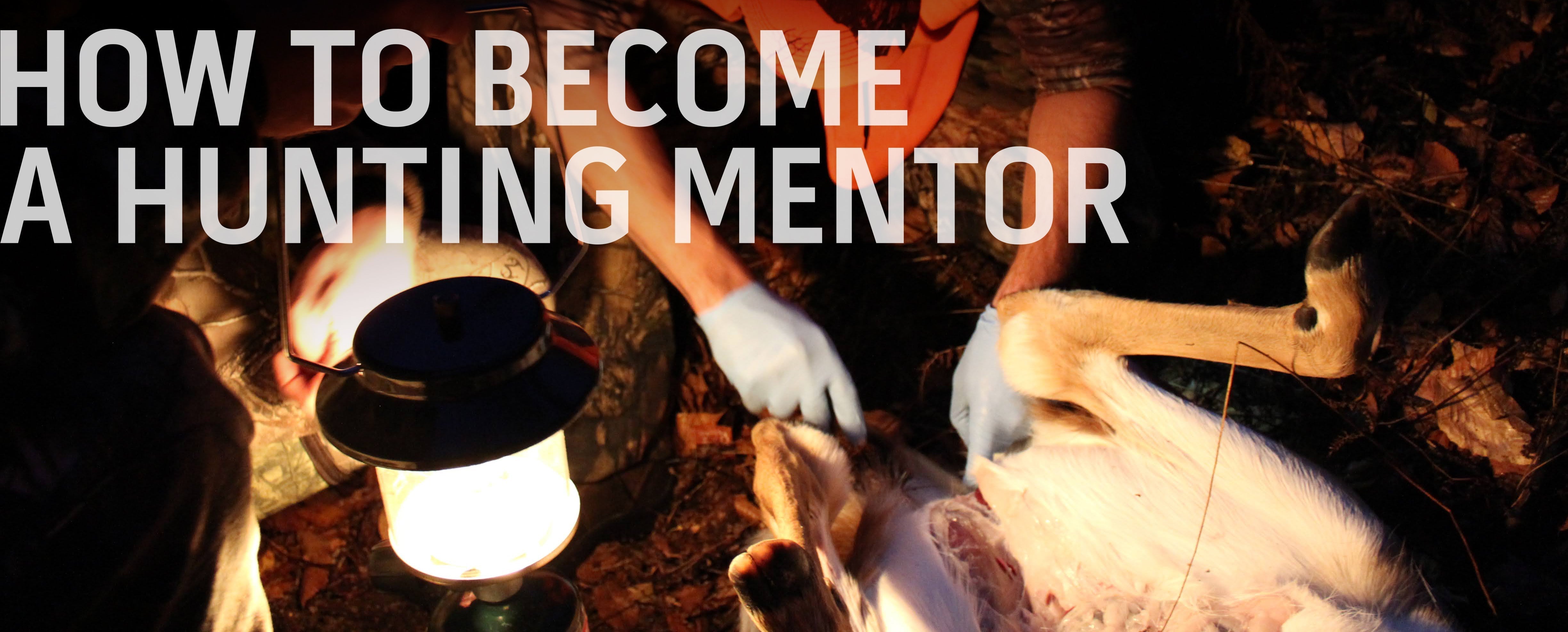 An article banner with the title "How to Become a Hunting Mentor" 