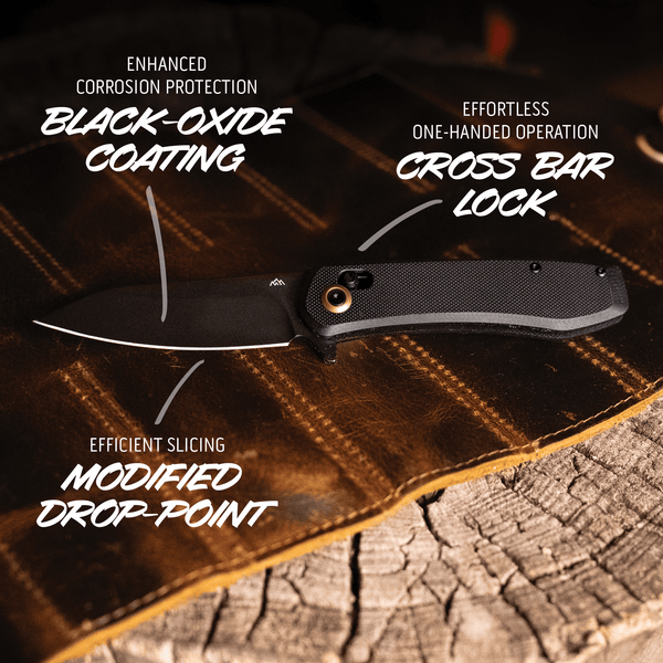 Sentinel EDC Folding Knife – 8Cr13MoV Black-Oxide | Ball-Bearing Flipper