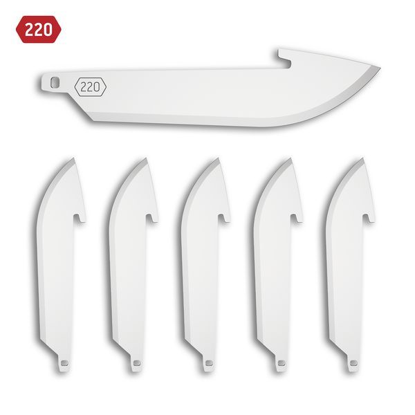220 (2.2") Drop-point Replacement Blades 6-pack - Stainless