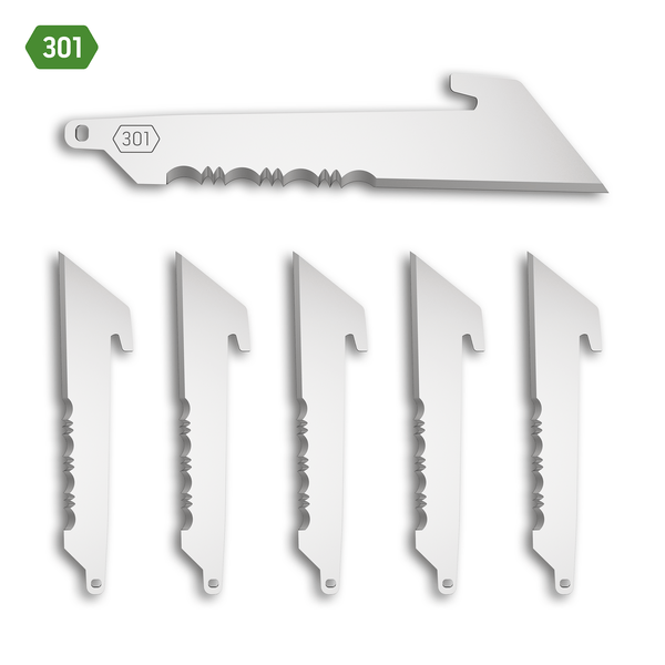 300 (3.0) Drop-Point Replacement Blades 6-Pack-Stainless