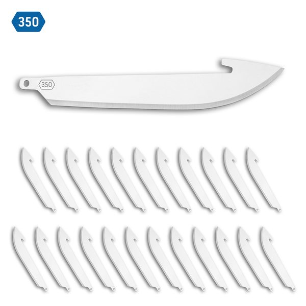 350 (3.5")  BULK PACK Drop-Point Replacement Blade 24-Pack-Stainless