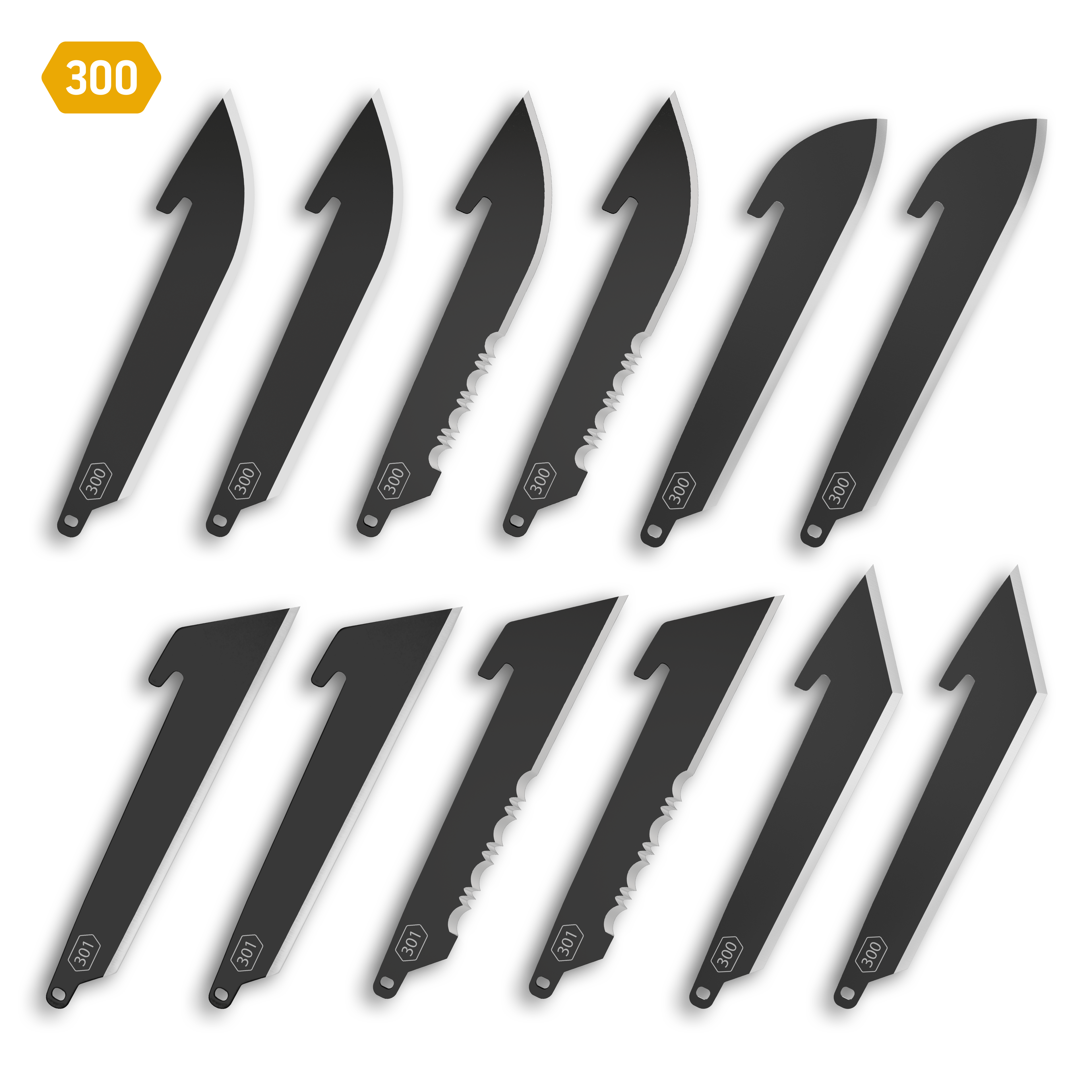 3.0” CARRY COMBO BLADE PACK | 12-PACK | BLACK