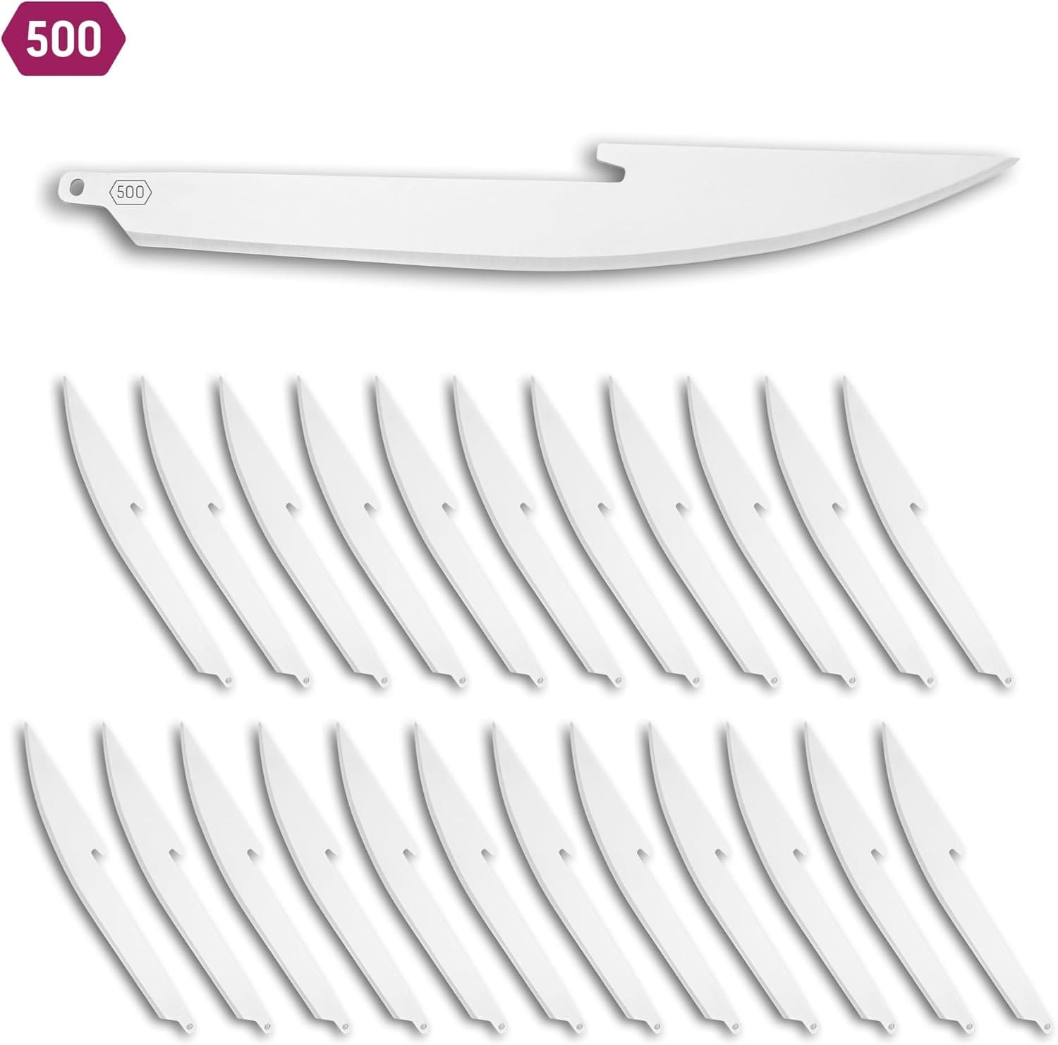 24 5 inch replaceable blades on a white surface
