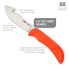Outdoor Edge WildSkin Skinning Knife Product Photo showing blade length on Gut-Hook Skinner.