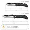 Outdoor Edge 3.5" Onyx EDC Razor Blade Knife showing different sizes