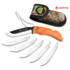 Outdoor Edge Orange RazorPro Hunting Knife with extra blades product photo on white background