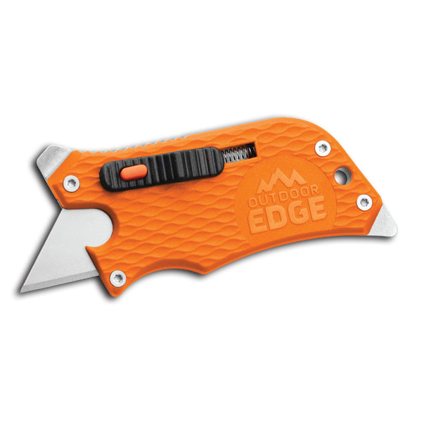 Outdoor Edge BOB-10C Box Opening Assistant Razor Blade Folding Utility Knife  -- Orange - Mike's Archery