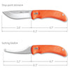 Outdoor Edge SwingBlade Hunting Knife showing different sized blades for drop-point skinner and gutting blade.